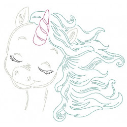Stickdatei - Baby Unicorn LineArt 2